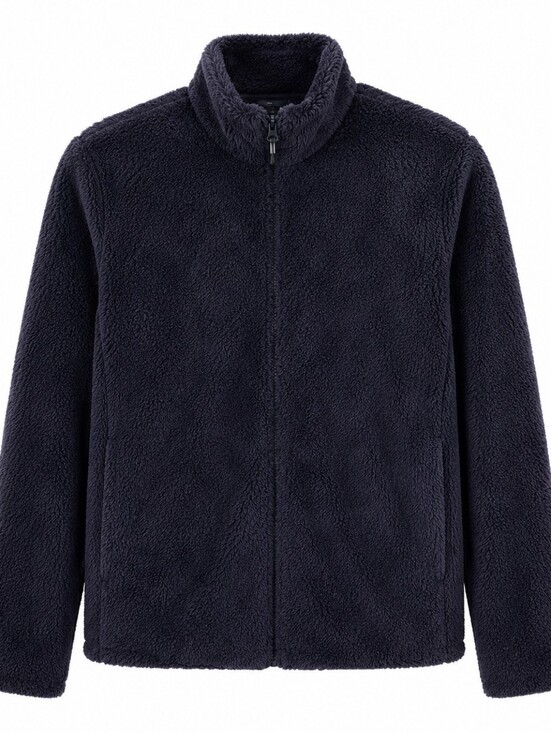 Uniqlo Jackets & Blazers - Uniqlo Black Sherpa Fleece Zip-Up Jacket Cozy Teddy Full Zip Coat XL
